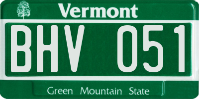 VT license plate BHV051