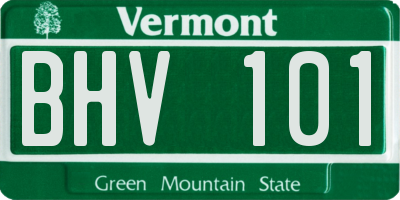 VT license plate BHV101