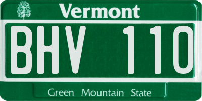 VT license plate BHV110
