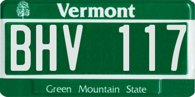 VT license plate BHV117
