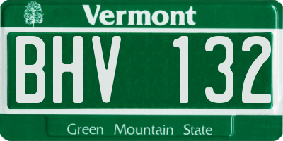 VT license plate BHV132