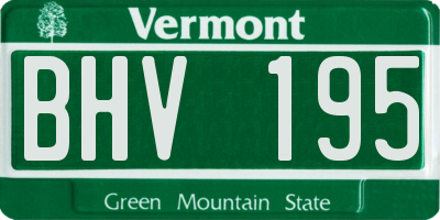 VT license plate BHV195