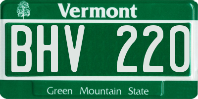VT license plate BHV220