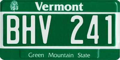 VT license plate BHV241