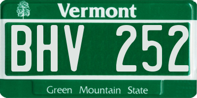 VT license plate BHV252