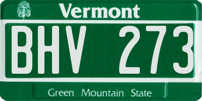 VT license plate BHV273