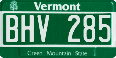 VT license plate BHV285