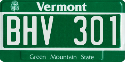 VT license plate BHV301