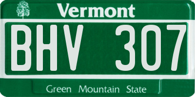 VT license plate BHV307