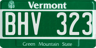 VT license plate BHV323