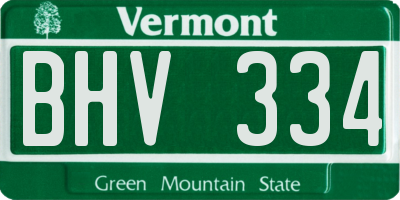VT license plate BHV334