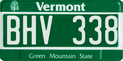 VT license plate BHV338