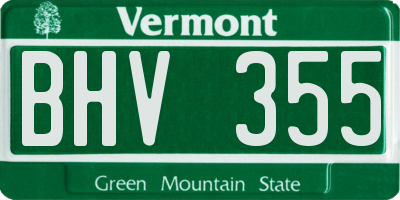 VT license plate BHV355