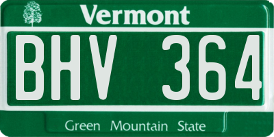 VT license plate BHV364