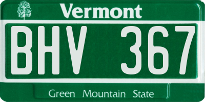 VT license plate BHV367