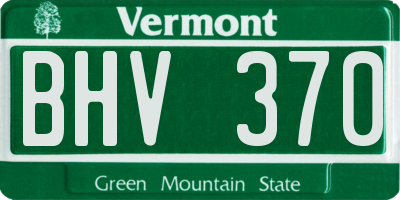 VT license plate BHV370
