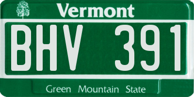 VT license plate BHV391