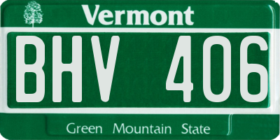 VT license plate BHV406