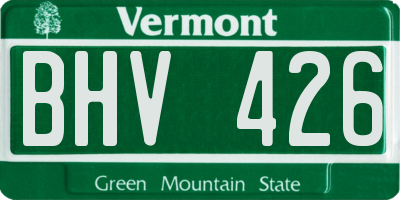 VT license plate BHV426