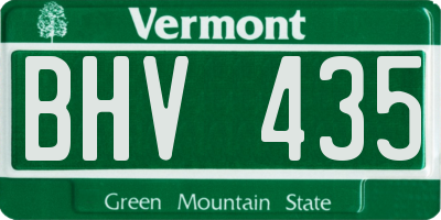 VT license plate BHV435