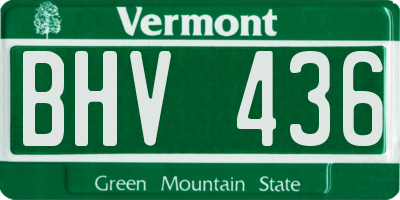 VT license plate BHV436