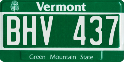 VT license plate BHV437