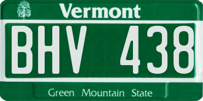 VT license plate BHV438