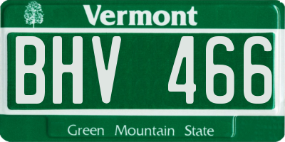VT license plate BHV466