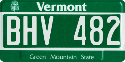 VT license plate BHV482