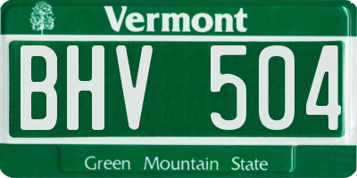 VT license plate BHV504