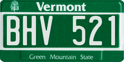 VT license plate BHV521