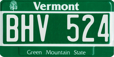 VT license plate BHV524