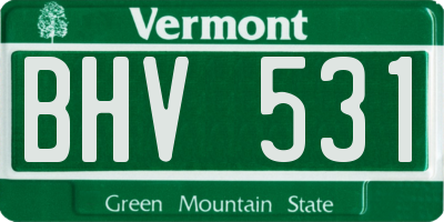 VT license plate BHV531