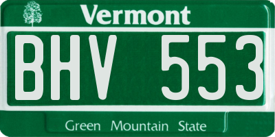 VT license plate BHV553