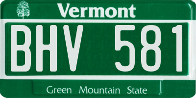 VT license plate BHV581