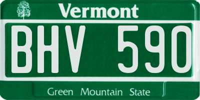 VT license plate BHV590