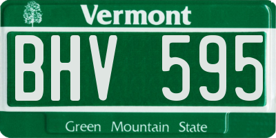 VT license plate BHV595