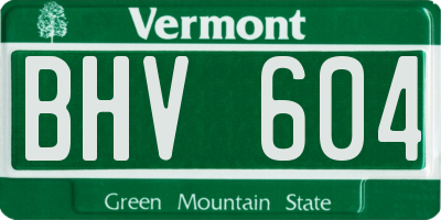 VT license plate BHV604