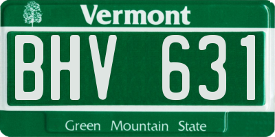 VT license plate BHV631