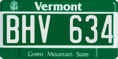 VT license plate BHV634