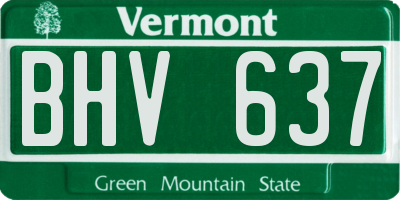 VT license plate BHV637