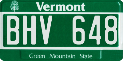 VT license plate BHV648