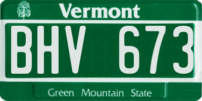 VT license plate BHV673