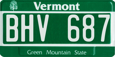 VT license plate BHV687
