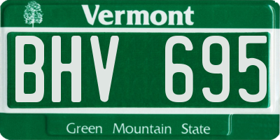 VT license plate BHV695