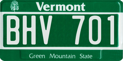 VT license plate BHV701