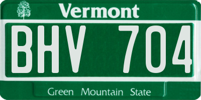 VT license plate BHV704