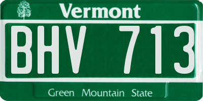 VT license plate BHV713