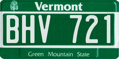 VT license plate BHV721