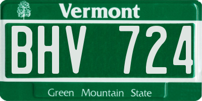 VT license plate BHV724